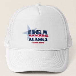 Patriottische Alaska typografie Trucker Hat Trucker Pet