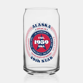 Patriottische Alaska Typography Drinkware Set Blikvorm Glas