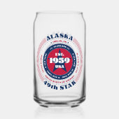 Patriottische Alaska Typography Drinkware Set Blikvorm Glas (Achterkant)