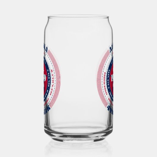 Patriottische Alaska Typography Drinkware Set Blikvorm Glas (Links)
