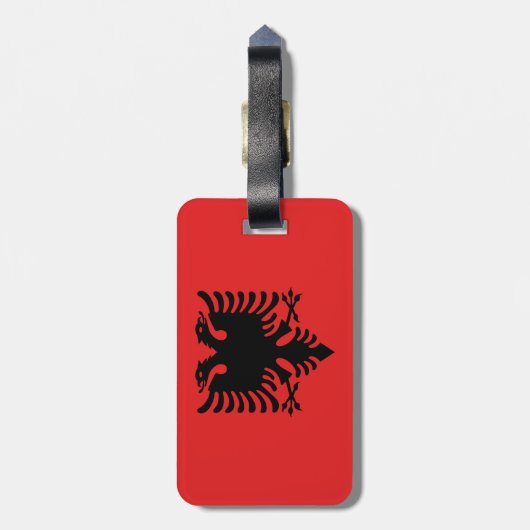 Patriottische Albanese vlag Bagagelabel (Achterkant verticaal)