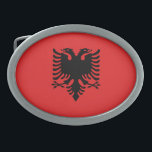 Patriottische Albanese vlag Gesp<br><div class="desc">De nationale vlag van Albanië.</div>