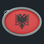 Patriottische Albanese vlag Gesp<br><div class="desc">De nationale vlag van Albanië.</div>