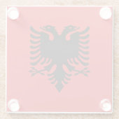 Patriottische Albanese vlag Glazen Onderzetter (Achterkant)