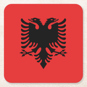 Patriottische Albanese vlag Kartonnen Onderzetters