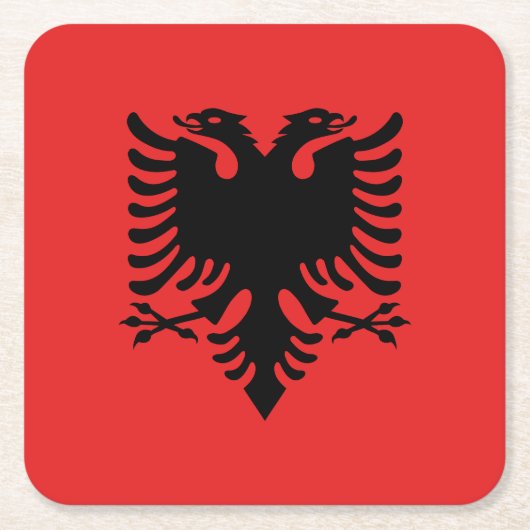Patriottische Albanese vlag Kartonnen Onderzetters (Voorkant)