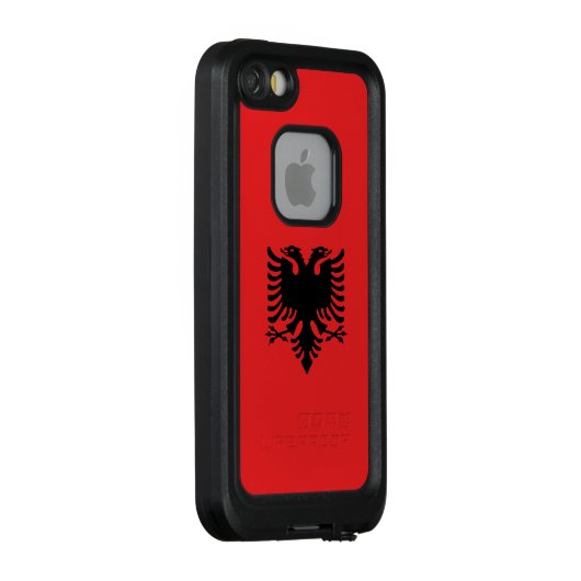 Patriottische Albanese vlag LifeProof iPhone Hoesje (Achterkant / rechts)