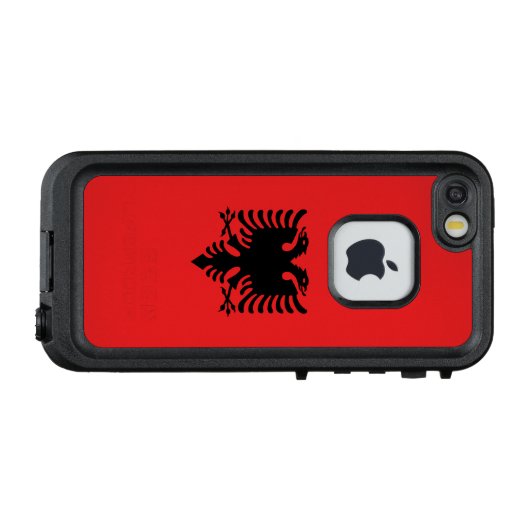 Patriottische Albanese vlag LifeProof iPhone Hoesje (Achterkant (horizontaal))