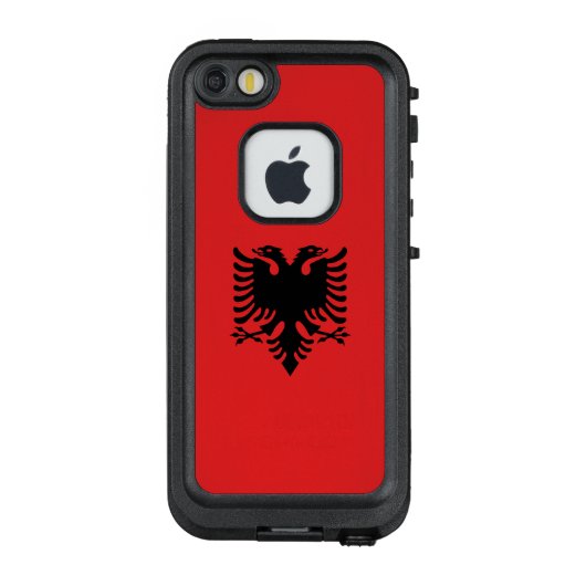 Patriottische Albanese vlag LifeProof iPhone Hoesje (Achterkant)