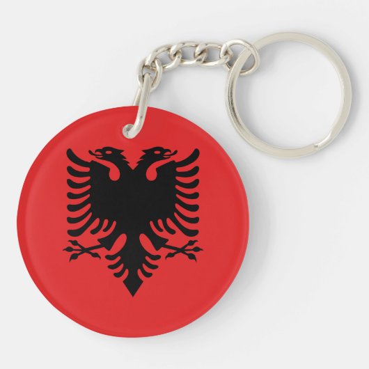 Patriottische Albanese vlag Sleutelhanger (Achterkant)