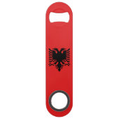 Patriottische Albanese vlag Speed Flessenopener (Voorkant)