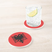 Patriottische Albanese vlag Zandsteen Onderzetter (Zijkant)