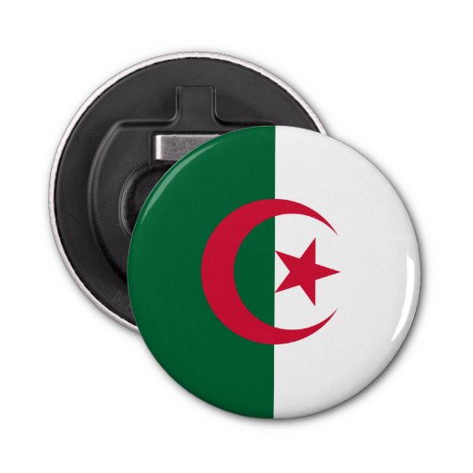 Patriottische Algerijnse vlag Button Flesopener (Voorkant)