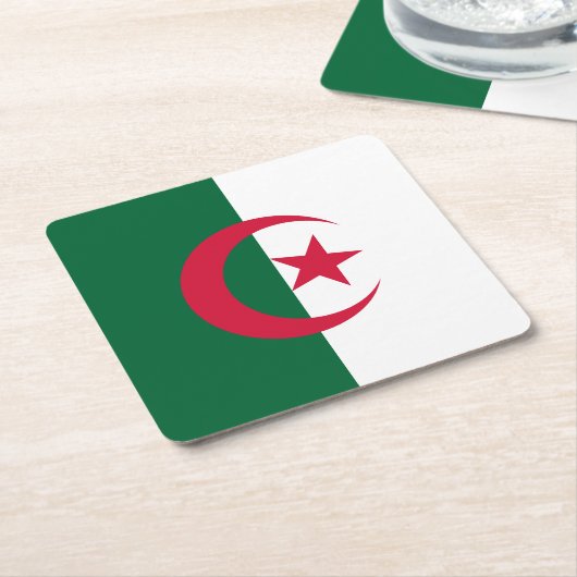 Patriottische Algerijnse vlag Kartonnen Onderzetters (Schuin)