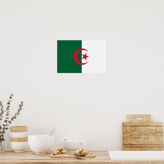 Patriottische Algerijnse vlag Poster (Keuken)
