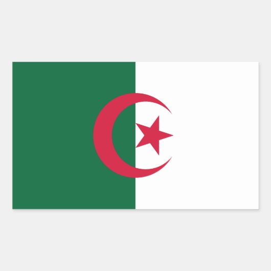 Patriottische Algerijnse vlag Rechthoekige Sticker (Voorkant)