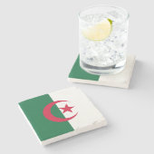 Patriottische Algerijnse vlag Stenen Onderzetter (Zijkant)