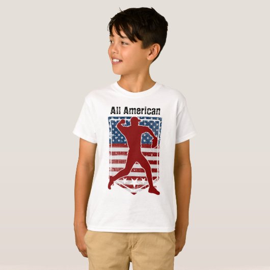 Patriottische All-American Baseball  verhit T-shirt (Voorkant volledig)