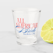 Patriottische All American Bruid Bachelorette Shot Glas (Voorkant)