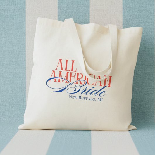 Patriottische All American Bruid Bachelorette Tote Bag
