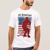 Patriottische All-American Hockey  verhit T-shirt (Voorkant)
