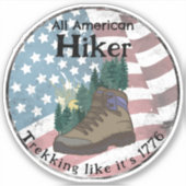Patriottische All American Wandelaar  Sticker (Voorkant)