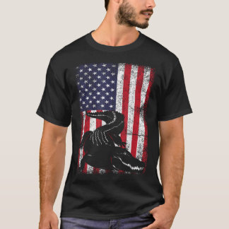 Patriottische alligator Amerikaanse vlag VS 4 juli T-shirt