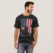 Patriottische alligator Amerikaanse vlag VS 4 juli T-shirt (Voorkant volledig)