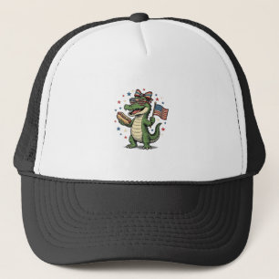 Patriottische Alligator Hot Dog Vintage Vector T-s Trucker Pet