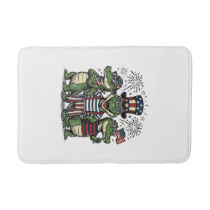 Patriottische Alligator Trio Vintage 4 juli T-shir Badmat