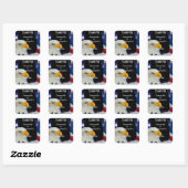 Patriottische American Eagle dank u Vierkante Sticker (Vel)