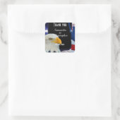 Patriottische American Eagle dank u Vierkante Sticker (Tas)