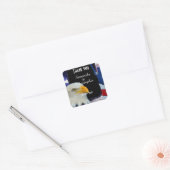 Patriottische American Eagle dank u Vierkante Sticker (Envelop)