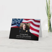 Patriottische American Flag Politie Memorial begra Bedankkaart (Voorkant)