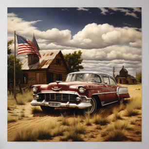 patriottische americana auto digitale print
