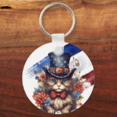 Patriottische Americana Kat Sleutelhanger (Voorkant)