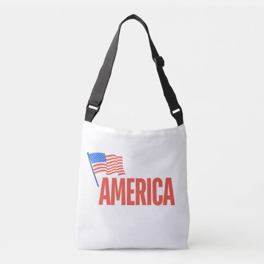 Patriottische "AMERIKA" Schoudertas met Amerikaans Crossbody Tas (Voorkant)