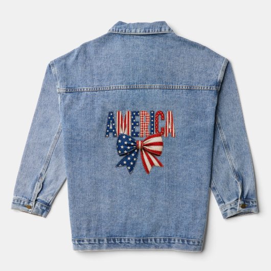 Patriottische Amerika Spijkerjas Denim Jacket (Achterkant)
