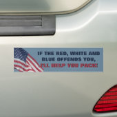 Patriottische Amerikaan als deze vlag politiek gew Bumpersticker (Op auto)