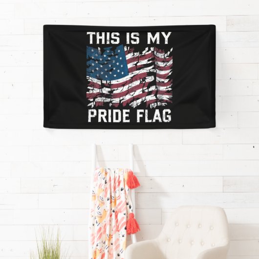 Patriottische Amerikaan Dit is mijn Pride Vlag USA Spandoek (Insitu)