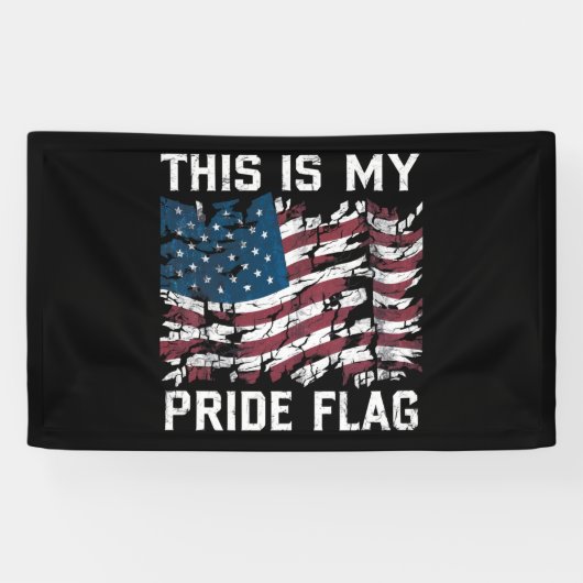 Patriottische Amerikaan Dit is mijn Pride Vlag USA Spandoek (Horizontaal)