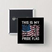 Patriottische Amerikaan Dit is mijn Pride Vlag USA Vierkante Button 5,1 Cm (Voorkant /achterkant)