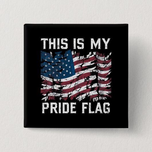 Patriottische Amerikaan Dit is mijn Pride Vlag USA Vierkante Button 5,1 Cm (Voorkant)