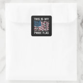 Patriottische Amerikaan Dit is mijn Pride Vlag USA Vierkante Sticker (Tas)