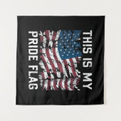 Patriottische Amerikaan Dit is mijn Pride Vlag USA Wandkleed (Voorkant (horizontaal))