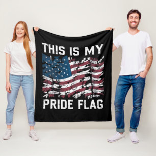 Patriottische Amerikaan Dit is mijn Pride-vlag VS Fleece Deken