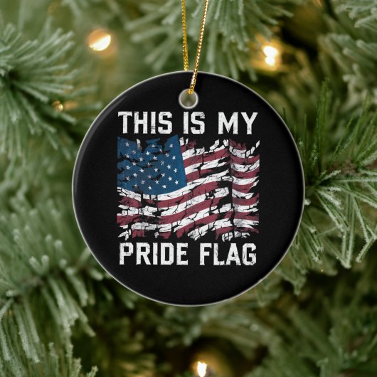 Patriottische Amerikaan Dit is mijn Pride-vlag VS Keramisch Ornament (Boom)