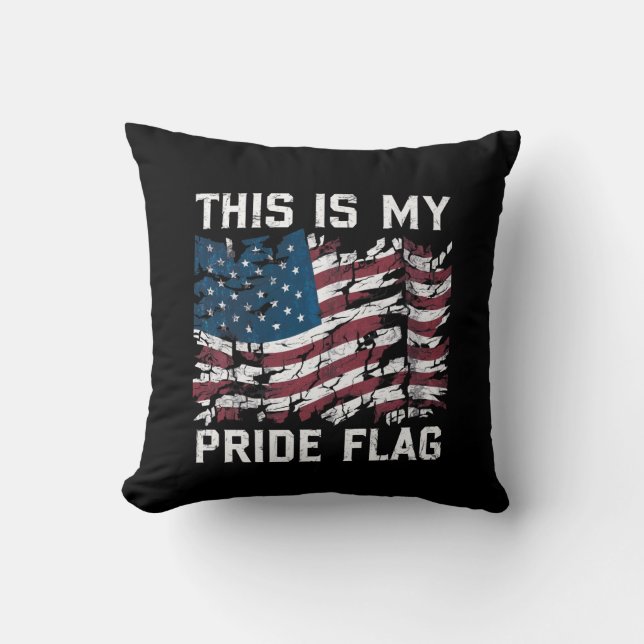 Patriottische Amerikaan Dit is mijn Pride-vlag VS Kussen (Voorkant)