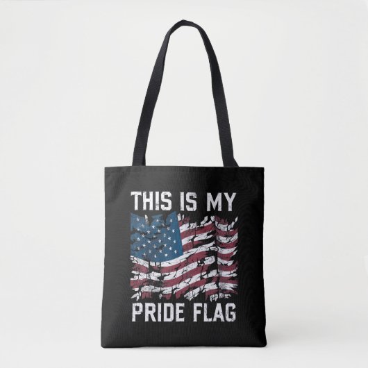 Patriottische Amerikaan Dit is mijn Pride-vlag VS Tote Bag (Voorkant)