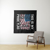 Patriottische Amerikaan Dit is mijn Pride-vlag VS Wandkleed (In Situ (horizontaal))